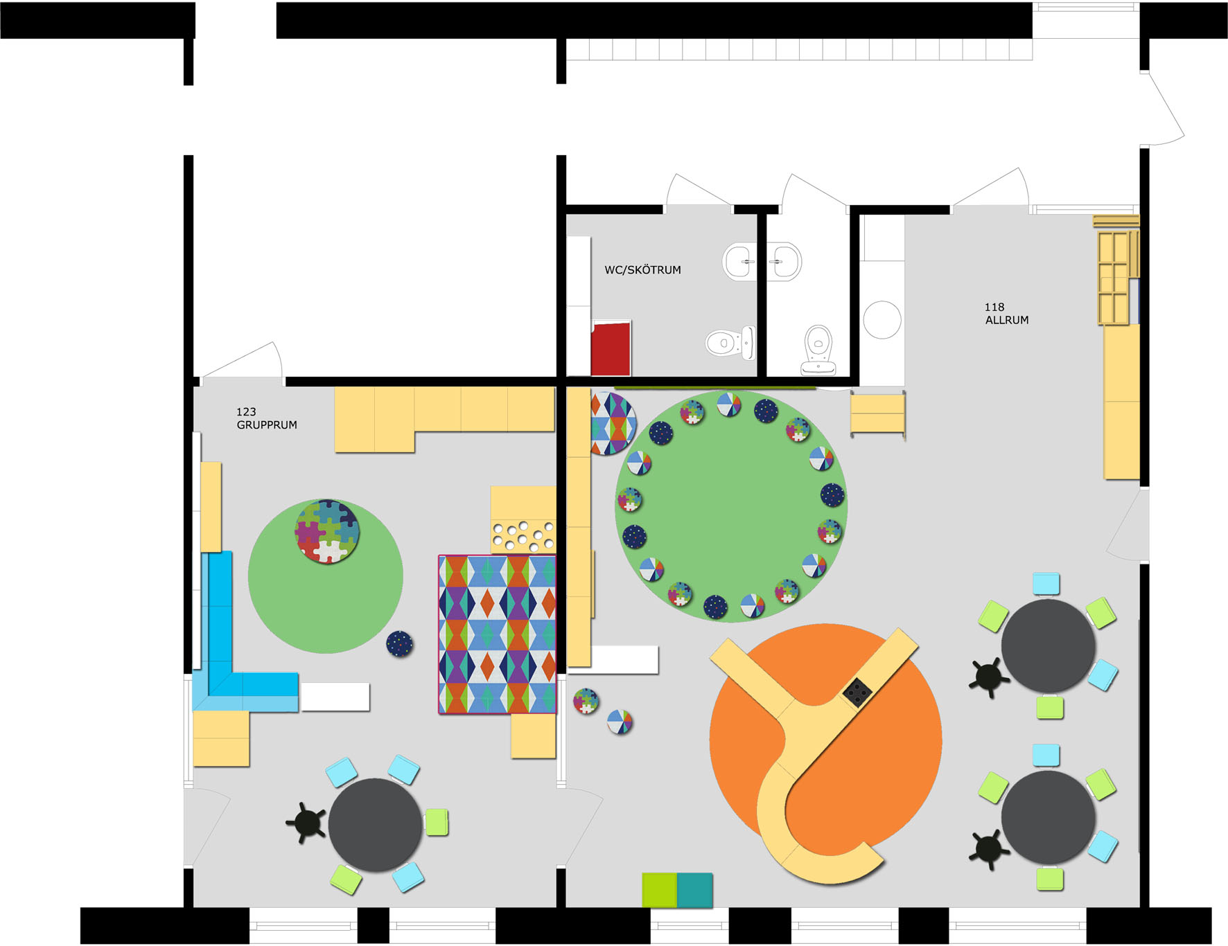 Floorplan for pre-school, by Marta Florensa